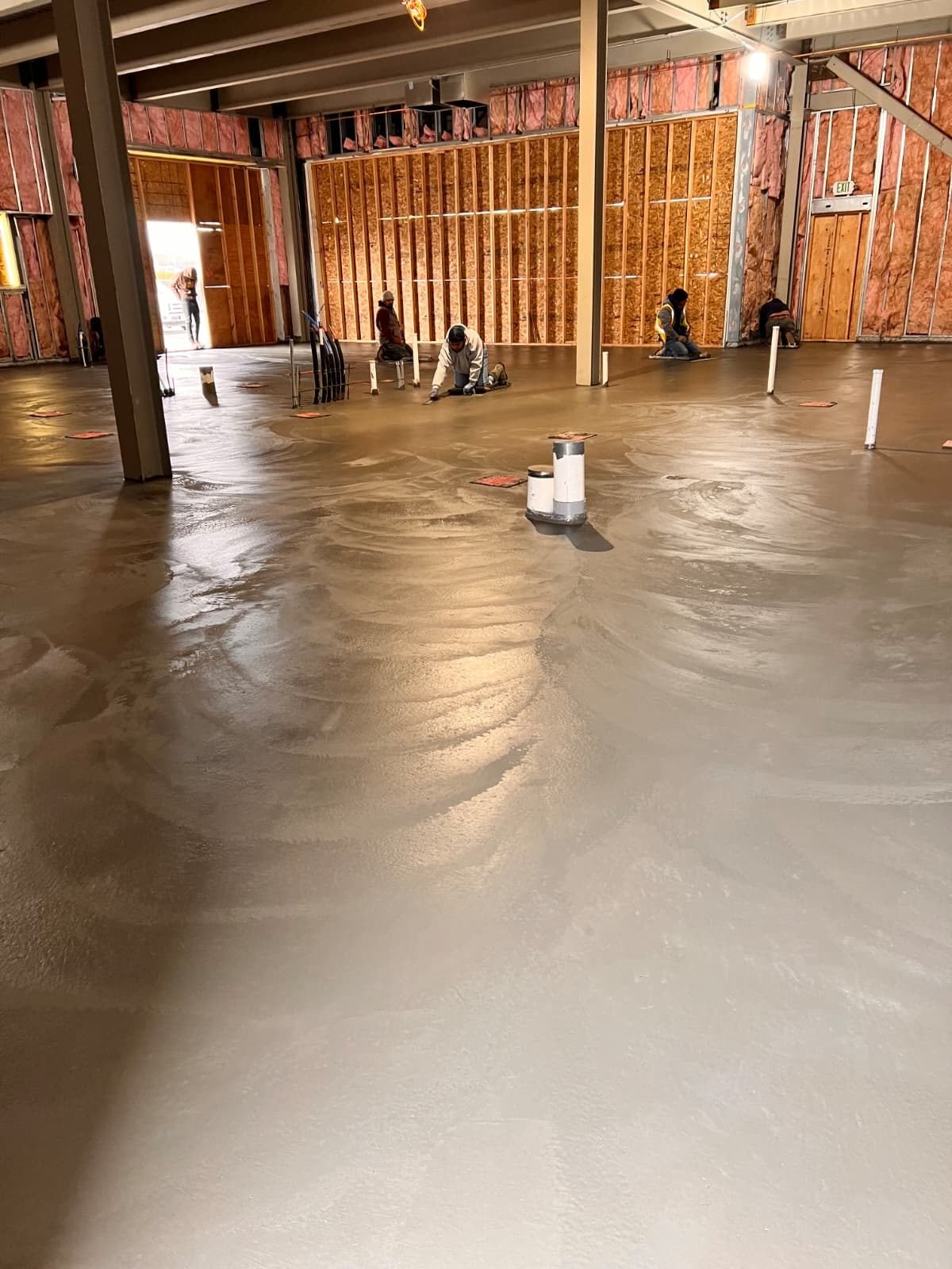Finished interior concrete slab
